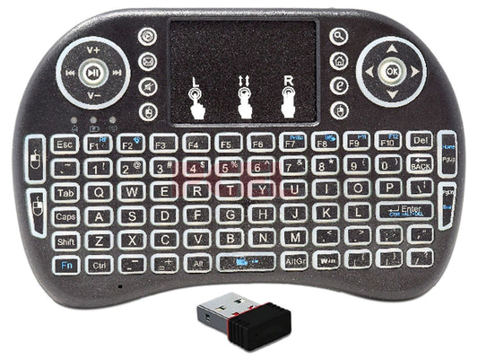 Control Remoto Necnon (Ncr-1) Con Teclado Y Mousepad, Receptor Usb 2.4, Rgb 7 Colores