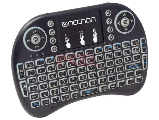 Control Remoto Necnon (Ncr-1) Con Teclado Y Mousepad, Receptor Usb 2.4, Rgb 7 Colores