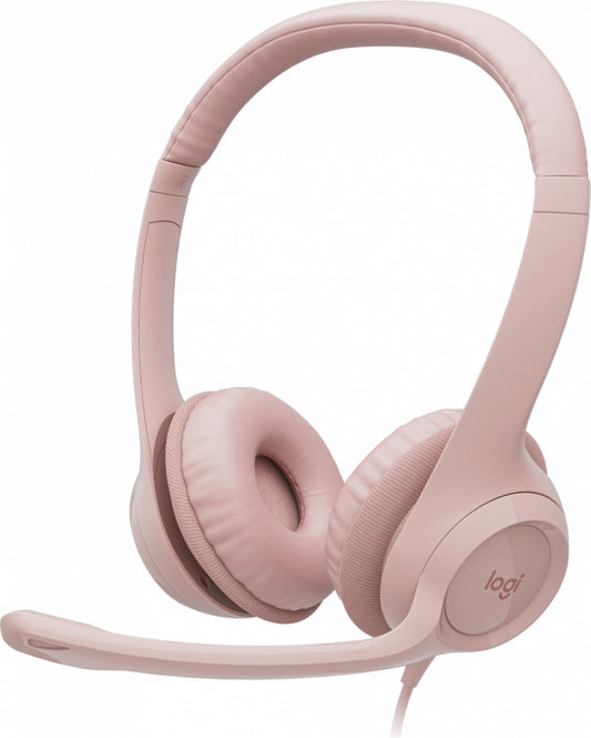 Diadema Logitech H390 Aud Dig Usb Pc Mac Chrome Rose (981-001280)
