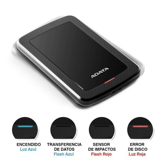 Disco Duro Externo Adata Hv300 2Tb 3.1 Negro (Ahv300-2Tu31-Cbk)