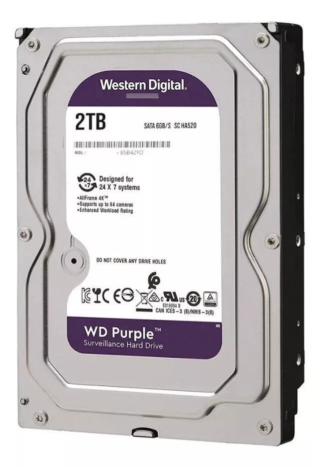 Disco Duro Wd 3.5" 2Tb (Wd23Purz) Purple, 5400 Rpm, 256Mb, Sata3
