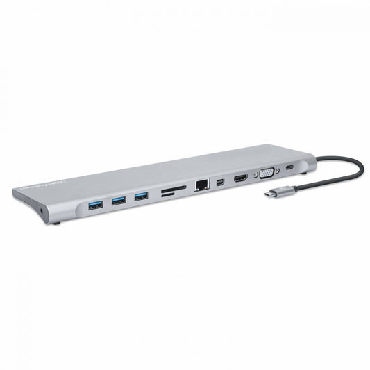 Docking Station Manhattan Usb-C 11 En 1 Con Mst P/3 Monitores 130578