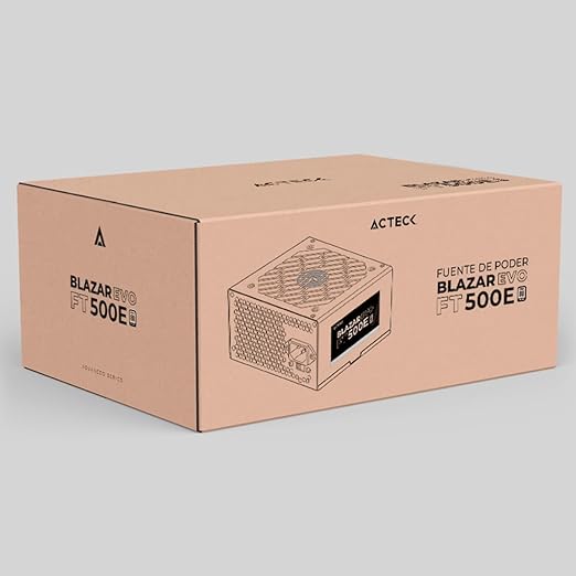 Fuente De Poder Acteck (Es-05001E) Ft500E,500W,24Pines,2 Sata,1 Molex,Vent 120Mm,Negro