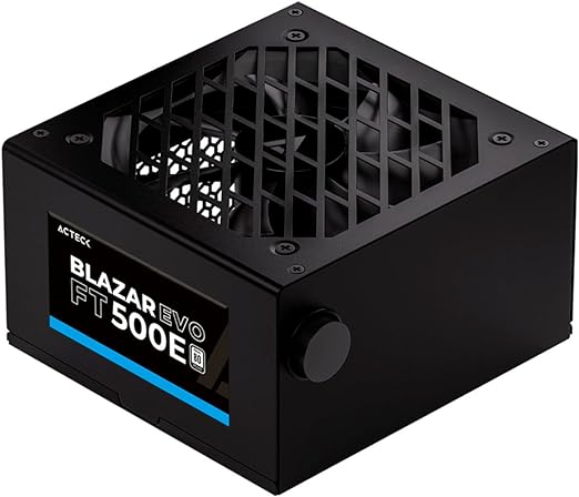 Fuente De Poder Acteck (Es-05001E) Ft500E,500W,24Pines,2 Sata,1 Molex,Vent 120Mm,Negro