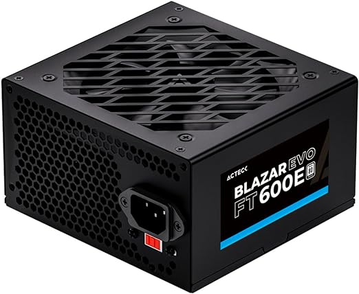 Fuente De Poder Acteck (Es-05003E) Ft-600E,600W,24 Pines,2 Sata,2 Molex,1 Pcie 6+2,Vent 120Mm,Negro