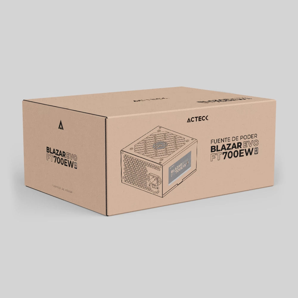 Fuente De Poder Acteck (Es-05004Eb) Ft700Ew,700W,24 Pines,4 Sata,2 Molex,Vent 120Mm,Blanco