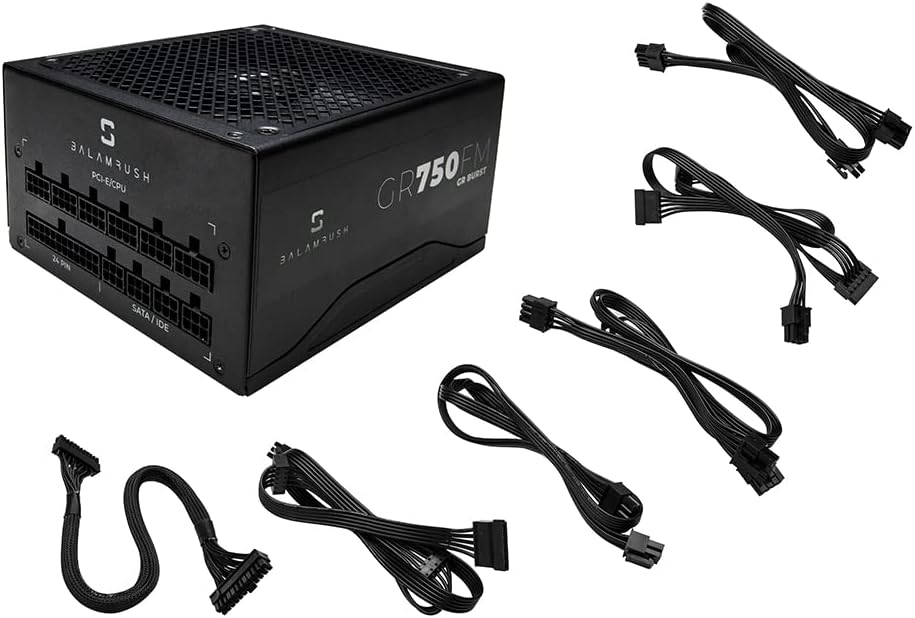 Fuente De Poder Balam Rush (Br-931182) Gr750,750W,80 Plus Gold,6 Sata,3 Molex,Modular,Vent 140Mm