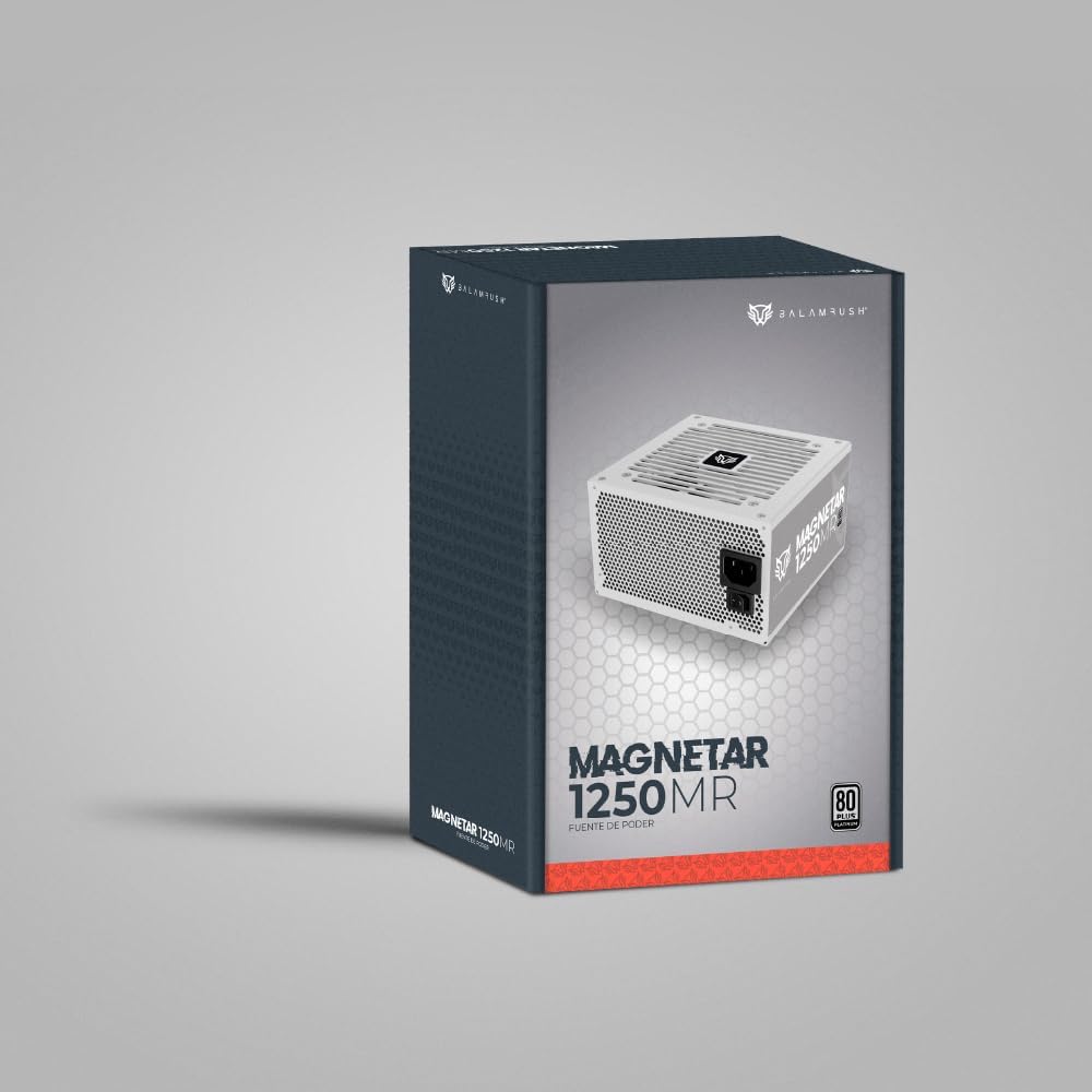 Fuente De Poder Balam Rush (Br-937627) Magnetar 1250W,80 Plus Platino,Full Modular,Vent 120Mm,Blanco