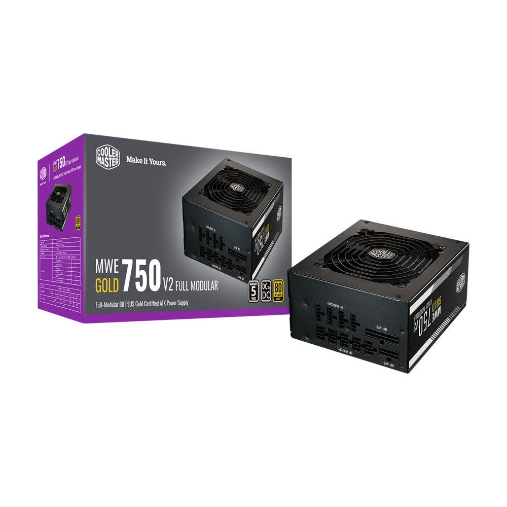 Fuente De Poder Cooler Master (Mpe-7501-Afaag-3U2) Mwe Gold V2 Fm 750Wpcie580 Goldpfc Actatx3.0
