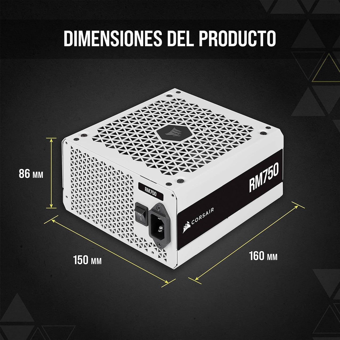 Fuente De Poder Corsair (Cp-9020231-Na) Rm750 750W Full Modular Blanca 80 Plus Gold