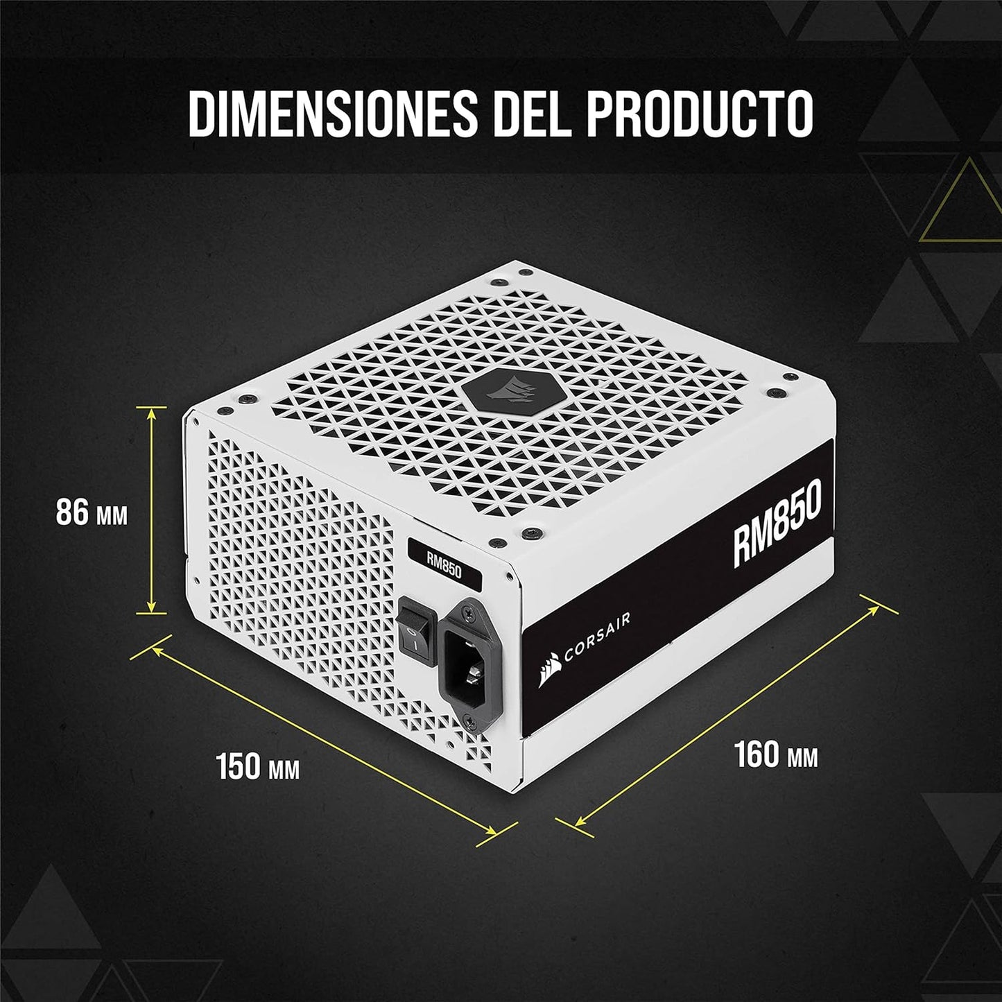Fuente De Poder Corsair (Cp-9020232-Na) Rm850 850W Full Modular, Blanca, 80 Plus Gold
