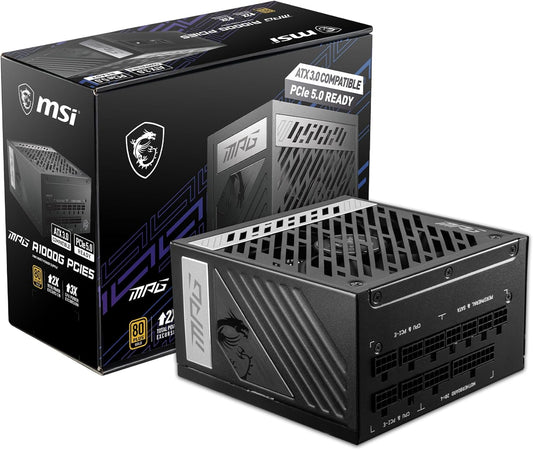 Fuente De Poder Msi (Mpg A1000G Pcie5) 1000W, Pci5, Full Modular, 80 Plus Gold, Pfc Activo, Atx 3.0
