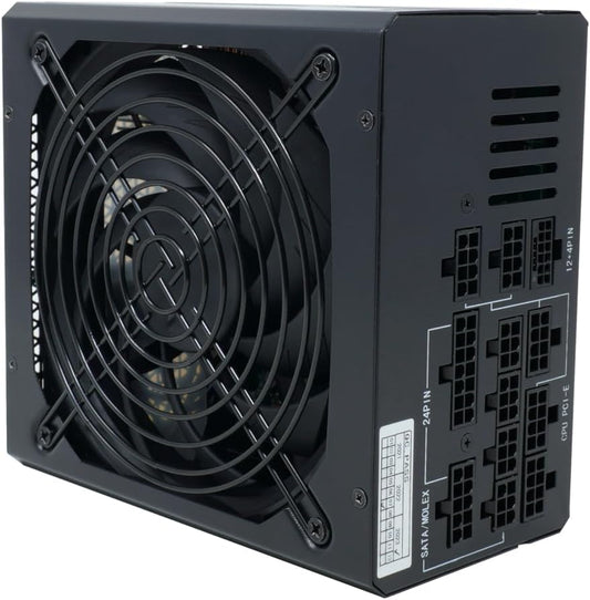 Fuente De Poder Naceb (Na-0627) 1000W 80 Plus Gold,3*Sata,1*Molex,1*Pcie 5.0,140Mm Fan,Modular