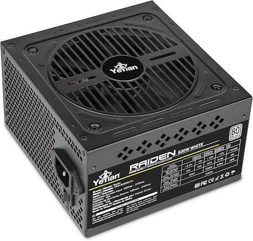 Fuente De Poder Yeyian Yfw-50020-01 Raiden 500W 80+ Wh Non-Modular