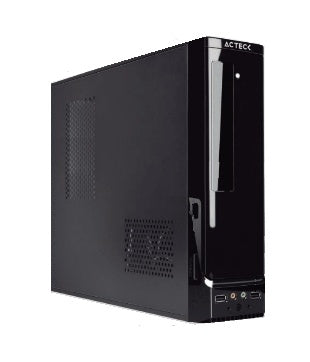 Gabinete Acteck (Ac-929042) Atom Slim Gs240,Microatx,Fuente 450W,2*Usb 2.0,Negro Piano