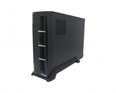 Gabinete Evotec (Ev-1010) Slim Aruba Micro Atx,600W, Usb 1/2.0, Negro/Verde.