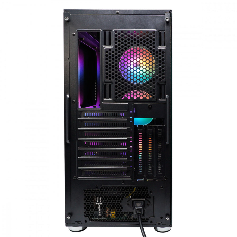 Gabinete Evotec (Ev-1021) Tokio Crist Temp,Atx,M-Atx,Mini Atx,2*Usb 2.0,Usb 3.0,Ssd 2.5,3*Fan Rgb,Ne