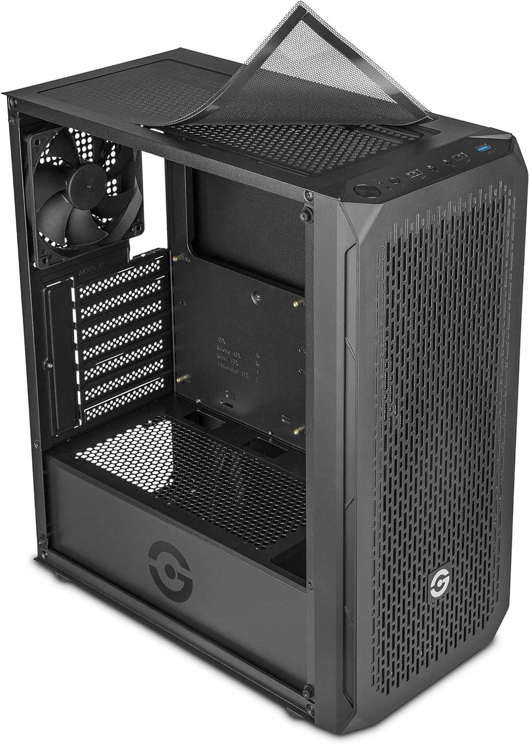 Gabinete Getttech (Gcm-Asgx1-01Bk) Micro Atx 1*Fan3*Usb2*3.5Mmcristal Templados/Fuentenegro