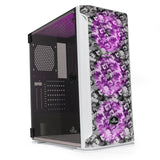 Gabinete Yeyian (Ygh-49704) Hollow,Micro Atx,3*Fan Rgb 120Mm,Cristal Templado,Sin Fuente,Blanco