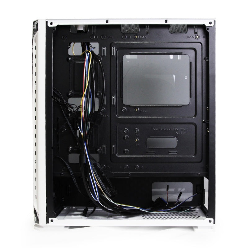 Gabinete Yeyian (Ygh-49704) Hollow,Micro Atx,3*Fan Rgb 120Mm,Cristal Templado,Sin Fuente,Blanco