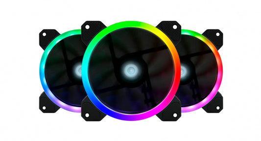 Ventilador Game Factor Fkg400 Rgb, 120Mm, 1500Rpm, Negro - 3 Piezas