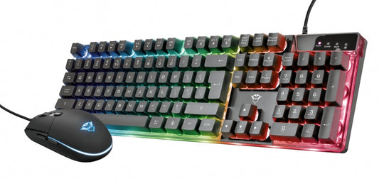 Teclado Y Mouse Trust Gxt (23482) 838 Azor Gamingkeyboard And Mouse Black Espa¥Ol