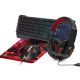 Kit Gaming 4 En 1 Necnon (Nbcgpg0241) Teclado Completodiademamousepadmouse 1000Dpirojo