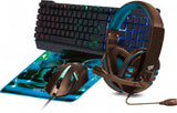 Kit Gaming 4 En 1 Necnon (Ngc-Pegasus-Az) Tecladocompleto,Diadema,Mousepad,Mouse 1000Dpi,Azul