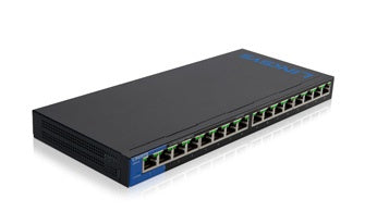 Switch Linksys Gigabit Ethernet Lgs116P, 16 Puertos 10/100/1000 Mbps, 8000 Entradas - No Administrable