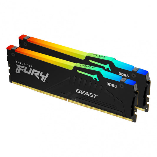 Memoria Dimm Ddr5 Kingston (Kf560C36Bbeak2-32) 32Gb (2X16Gb) 6000Mhz Cl36 Fury Beast Rgb