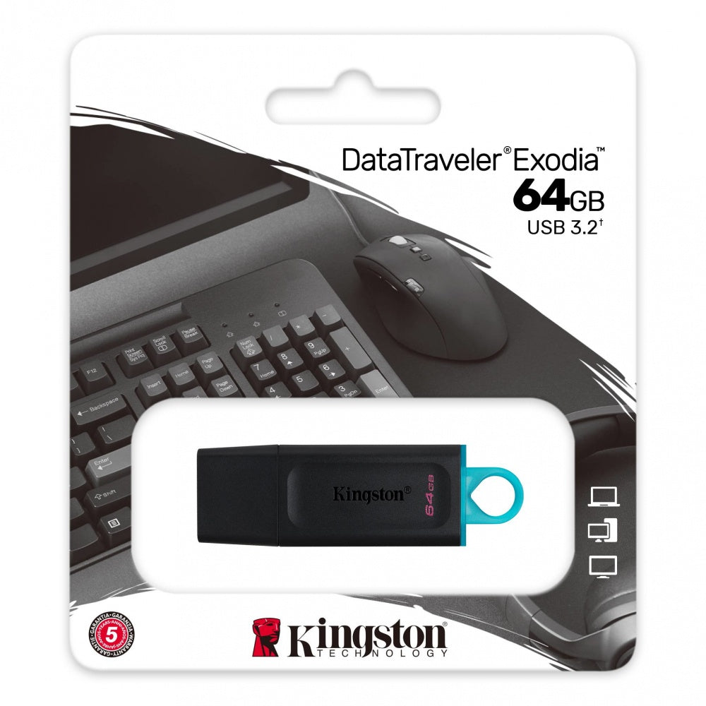 Memoria Usb Kingston (Dtx/64Gb) 64Gb Data Traveler Exodia, Plastica, Negro Usb 3.0