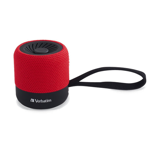 Verbatim Bocina Portátil Mini, Bluetooth, Inalámbrico, 3W Rms, Usb, Negro/Rojo