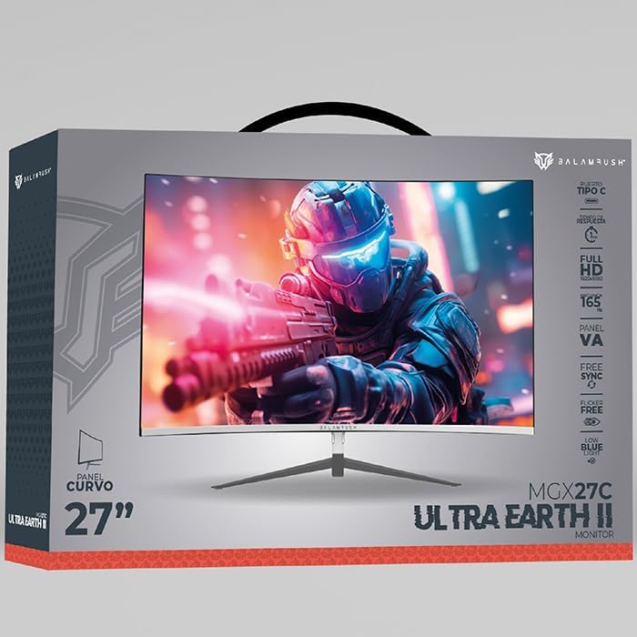 Monitor 27" Balam Rush (Br-938280) Ultra Earth Iimgx27C,1920*1080,165Hz,1Ms,Hdmi,Dp,Curvo,Blanco