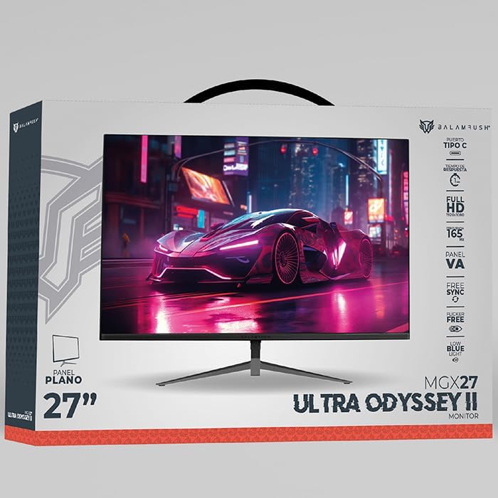 Monitor 27" Balam Rush (Br-938297) Ultra Odissey Ii Mgx27,1920*1080,165Hz,1Ms,Hdmi,Dp,Plano,Negro