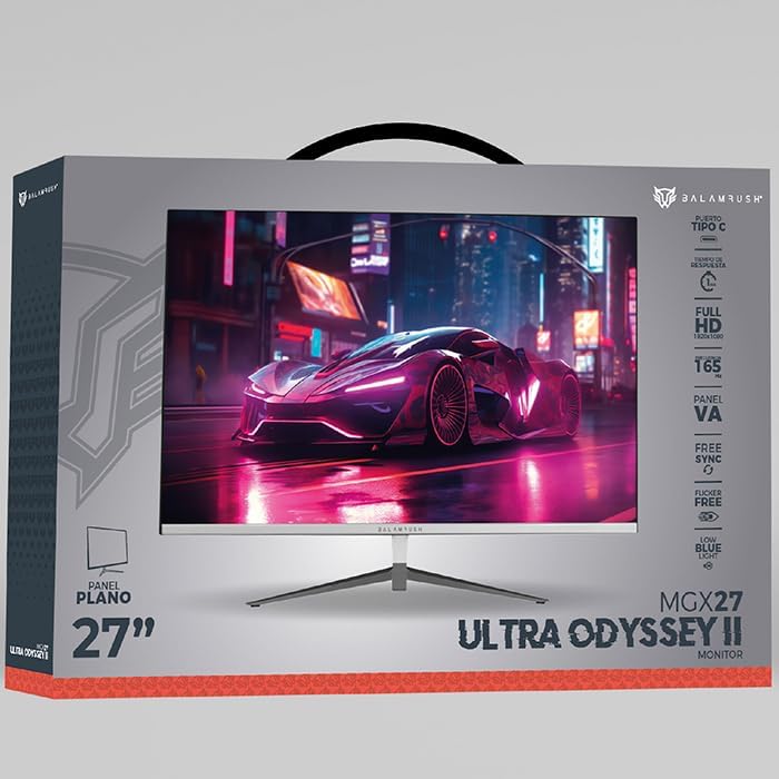 Monitor 27" Balam Rush (Br-938303) Ultra Odissey Ii Mgx27,1920*1080,165Hz,1Ms,Hdmi,Dp,Plano,Blanco