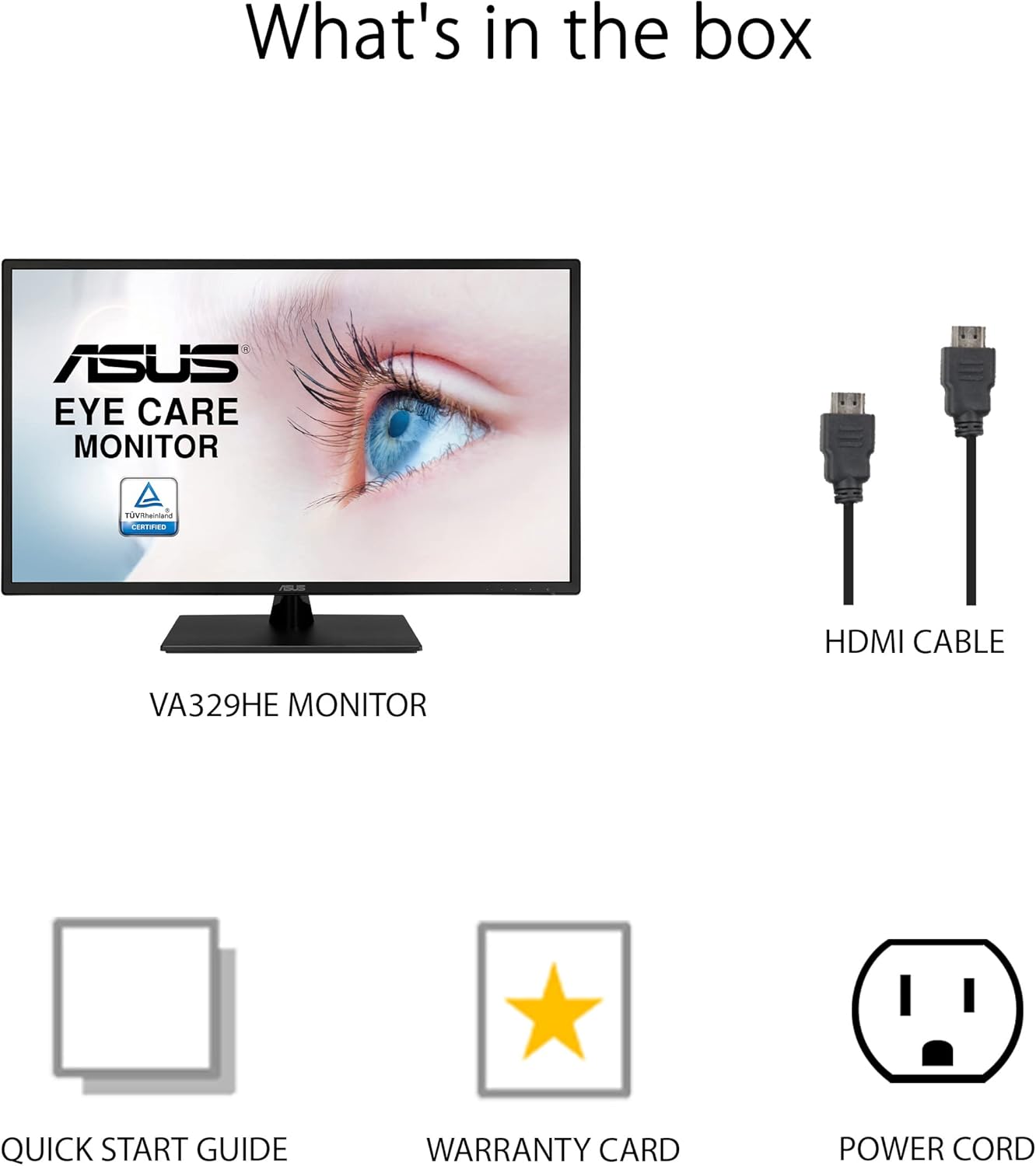 Monitor Led Asus 31.5" (Va329He)Eye Care,1920X1080,Fhd,Ips,75Hz,5Ms,Hdmi,Vga,Negro