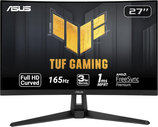 Monitor Led Asus 27" (Vg27Vh1B) Tuf Gaming Curvo,1920X1080,165Hz,1Ms,Va,Hdmi,Vga,Bocinas 2W,Freesync