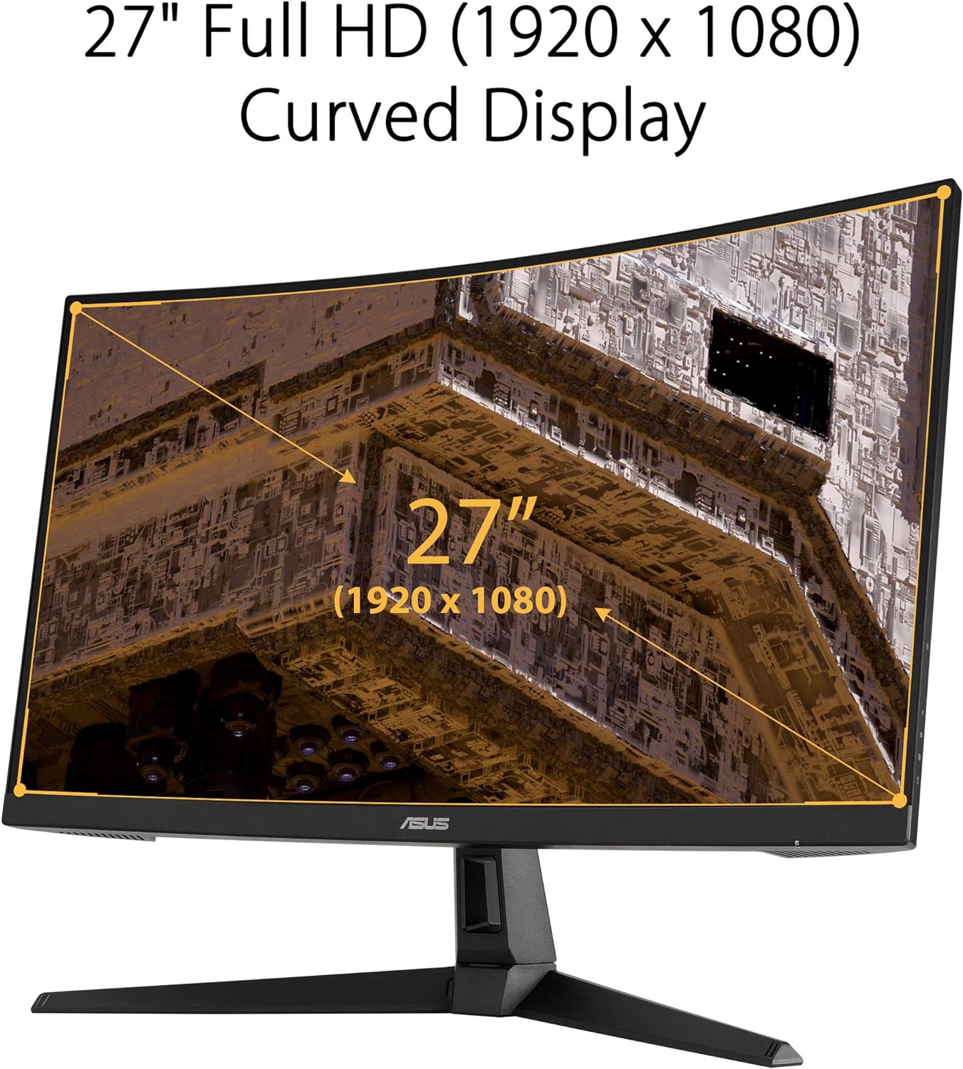 Monitor Led Asus 27" (Vg27Vh1B) Tuf Gaming Curvo,1920X1080,165Hz,1Ms,Va,Hdmi,Vga,Bocinas 2W,Freesync