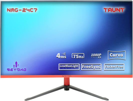 Monitor Gaming Led 23.8" Necnon (Nmg-24C7-Ng) 1920X1080,Curvo,Full Hd,Hdmi,Vga,75Hz,4Ms,Negro