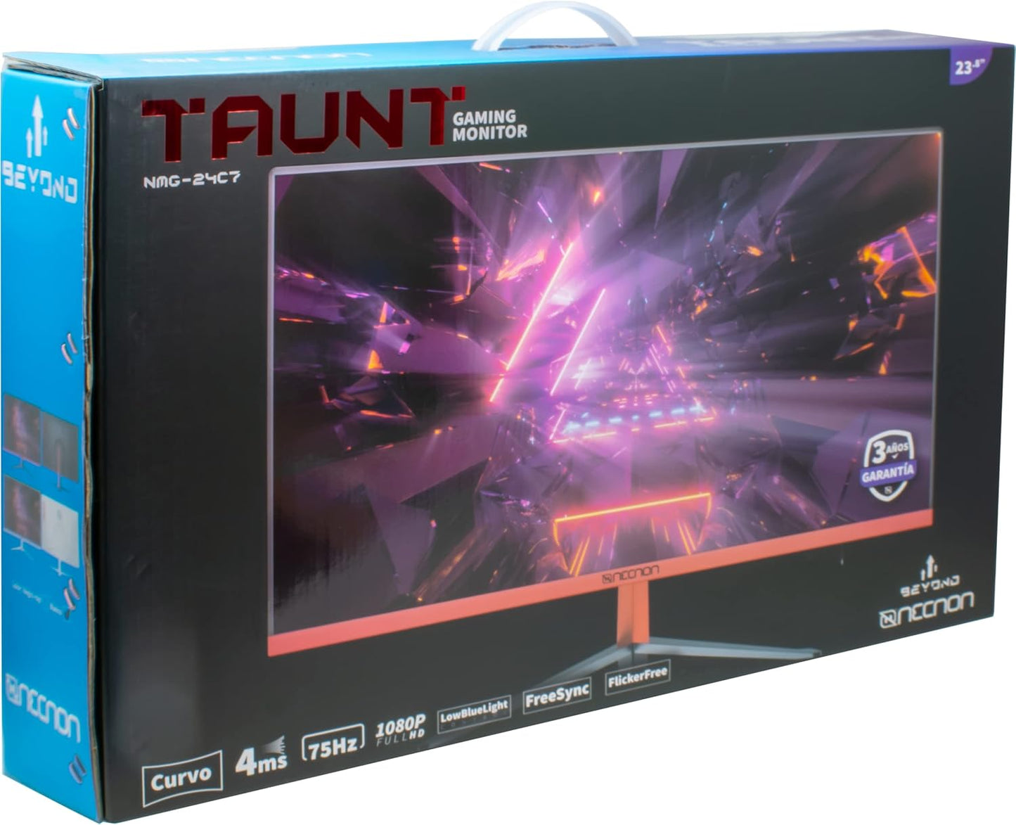 Monitor Gaming Led 23.8" Necnon (Nmg-24C7-Ng) 1920X1080,Curvo,Full Hd,Hdmi,Vga,75Hz,4Ms,Negro