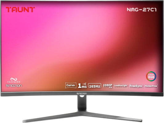 Monitor Gaming Led 27" Necnon (Nmg-27C1-Ng) 1920X1080, Curvo, 165Hz, 1Ms, Rgb, Hdmi, Vga, Dp, Negro
