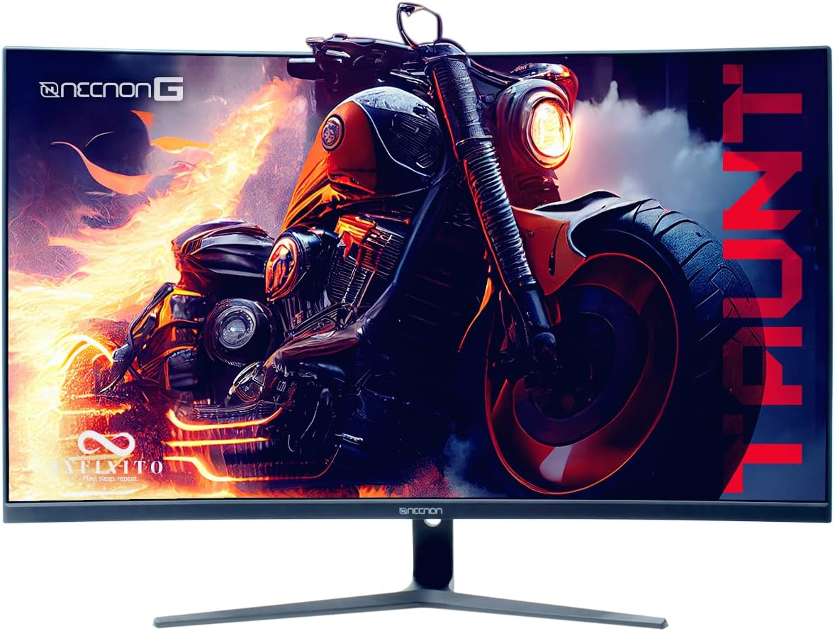 Monitor Gaming Led 31.5" Necnon (Nmg-32C1-Ng) 1920X1080, Curvo, 165Hz, 1Ms, Rgb, Hdmi, Vga,Dp, Negro