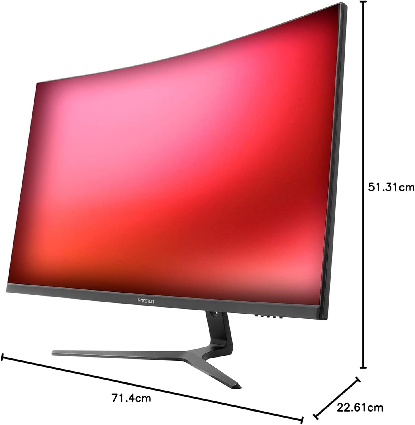 Monitor Gaming Led 31.5" Necnon (Nmg-32C1-Ng) 1920X1080, Curvo, 165Hz, 1Ms, Rgb, Hdmi, Vga,Dp, Negro