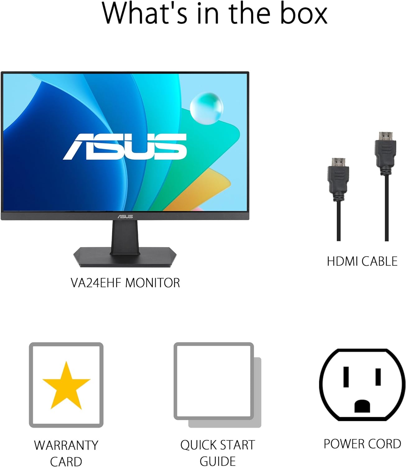 Monitor Led Asus 23.8" (Va24Ehf) 1920X1080 100Hz,Ips,Hdmi,Adaptative-Sync,Negro