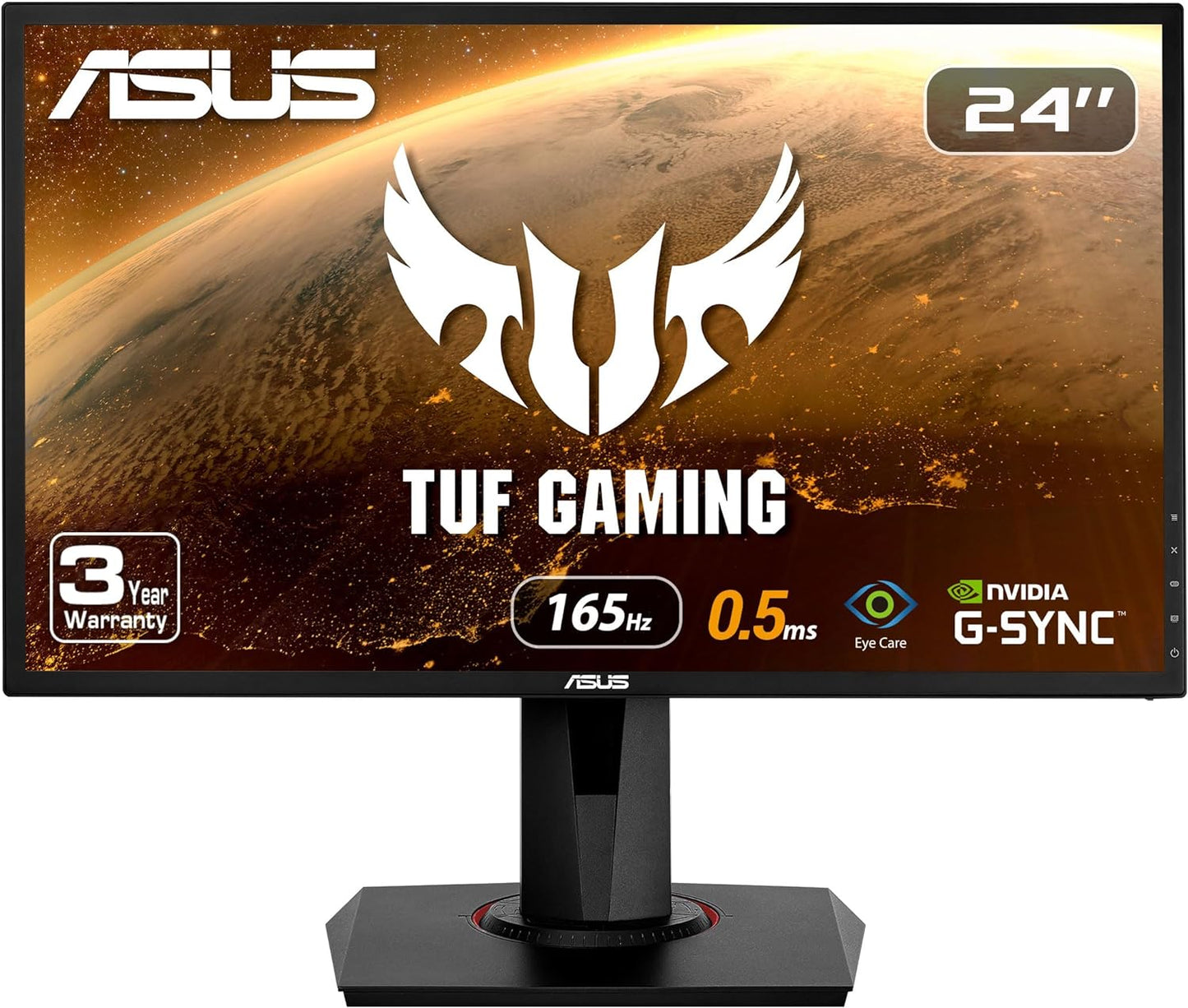 Monitor Led Asus 24" (Vg248Qg) 1080X1920 165Hz,Tn,1Ms,Hdmi,Dp,Dvi-D,G-Sync,Gameplus,Gris