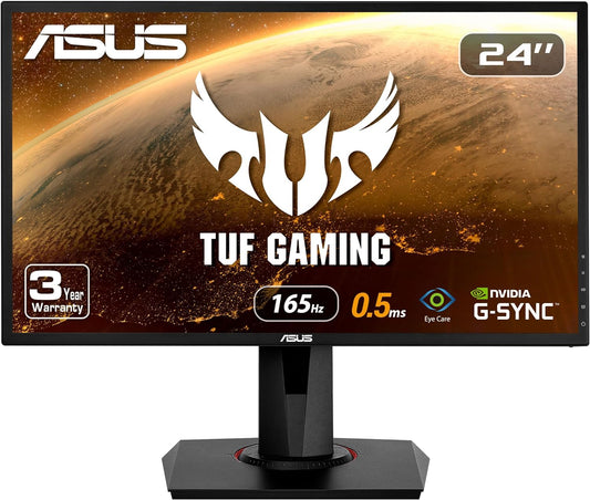 Monitor Led Asus 24" (Vg248Qg) 1080X1920 165Hz,Tn,1Ms,Hdmi,Dp,Dvi-D,G-Sync,Gameplus,Gris