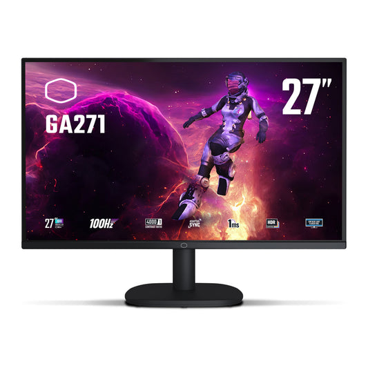 Monitor Led Cooler Master 27" (Cmi-Ga271-Us)2560*1440Qhd,Plano,100Hz,Va,1Ms,2*Hdmi,1Dp,Ent 3.5Mm,Neg