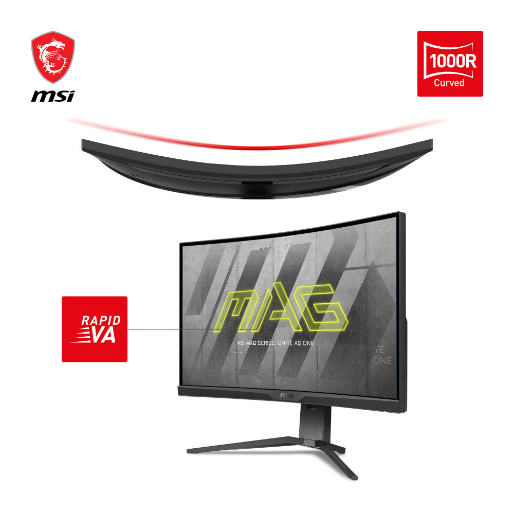 Monitor Led Msi 27 (Mag 275Cqrf Qd) 2560X1440 Curvo 170Hz 1Ms 1*Dp 2*Hdmi 1*Tipo C