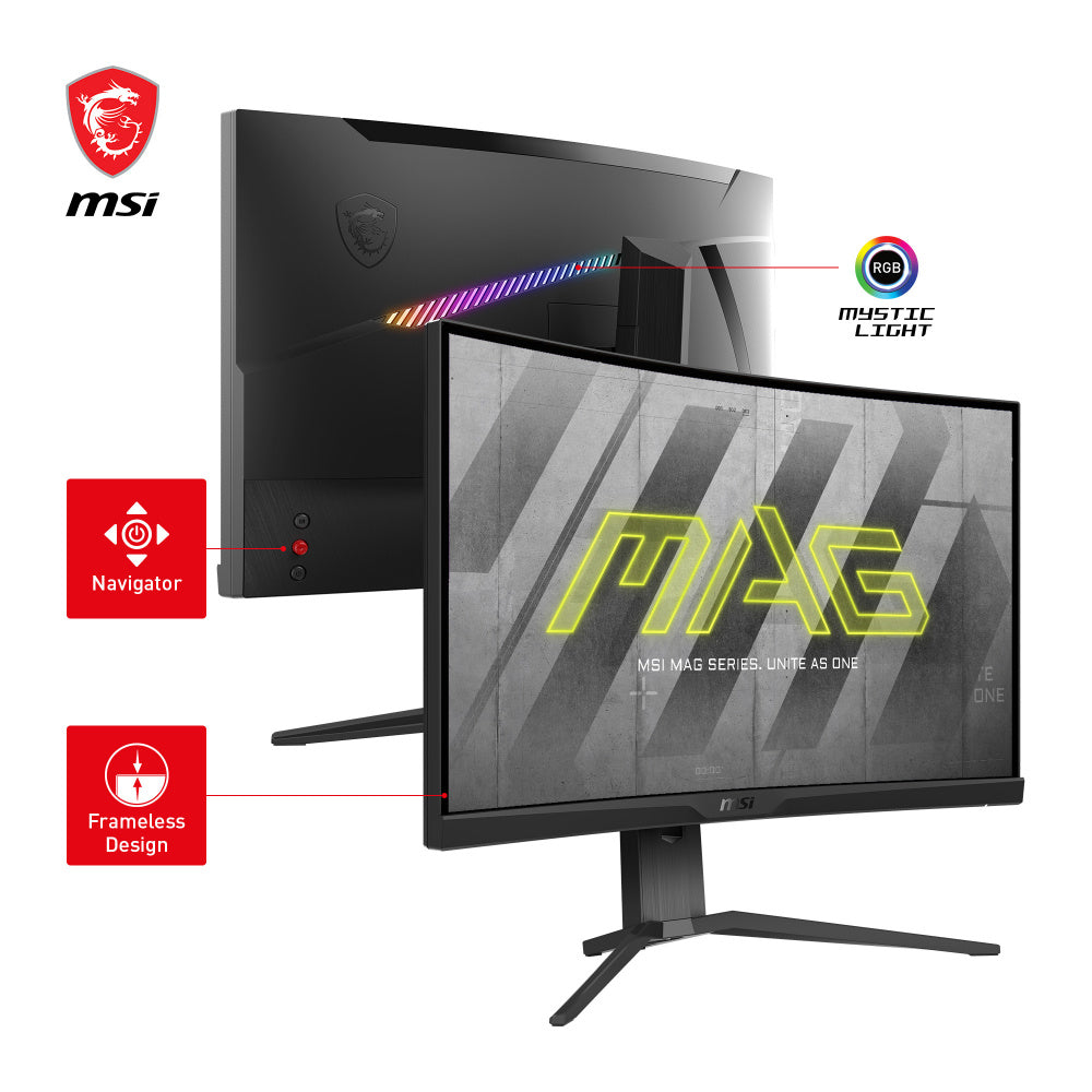Monitor Led Msi 27 (Mag 275Cqrf Qd) 2560X1440 Curvo 170Hz 1Ms 1*Dp 2*Hdmi 1*Tipo C