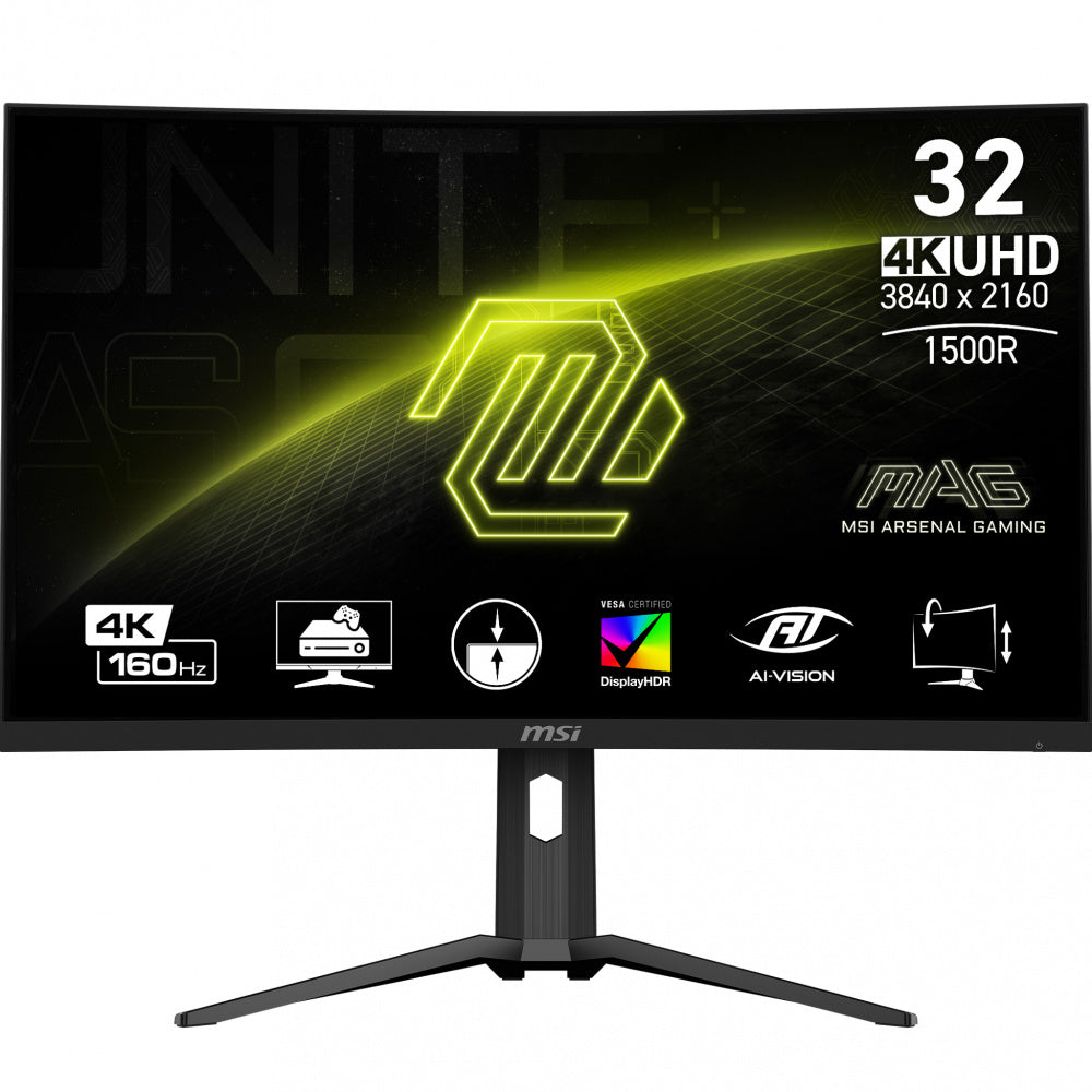 Monitor Led Msi 32 (Mag 321Cup) 3840X2160 Curvo 160 Hz 1Ms 2*Hdmi 1*Dp 1* Usb Tipo C